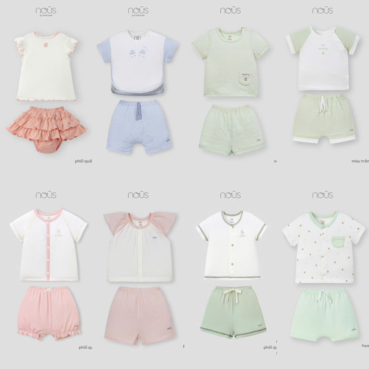 Bộ đồ Nous cộc tay chất liệu sợi tre siêu mềm cho bé yêu