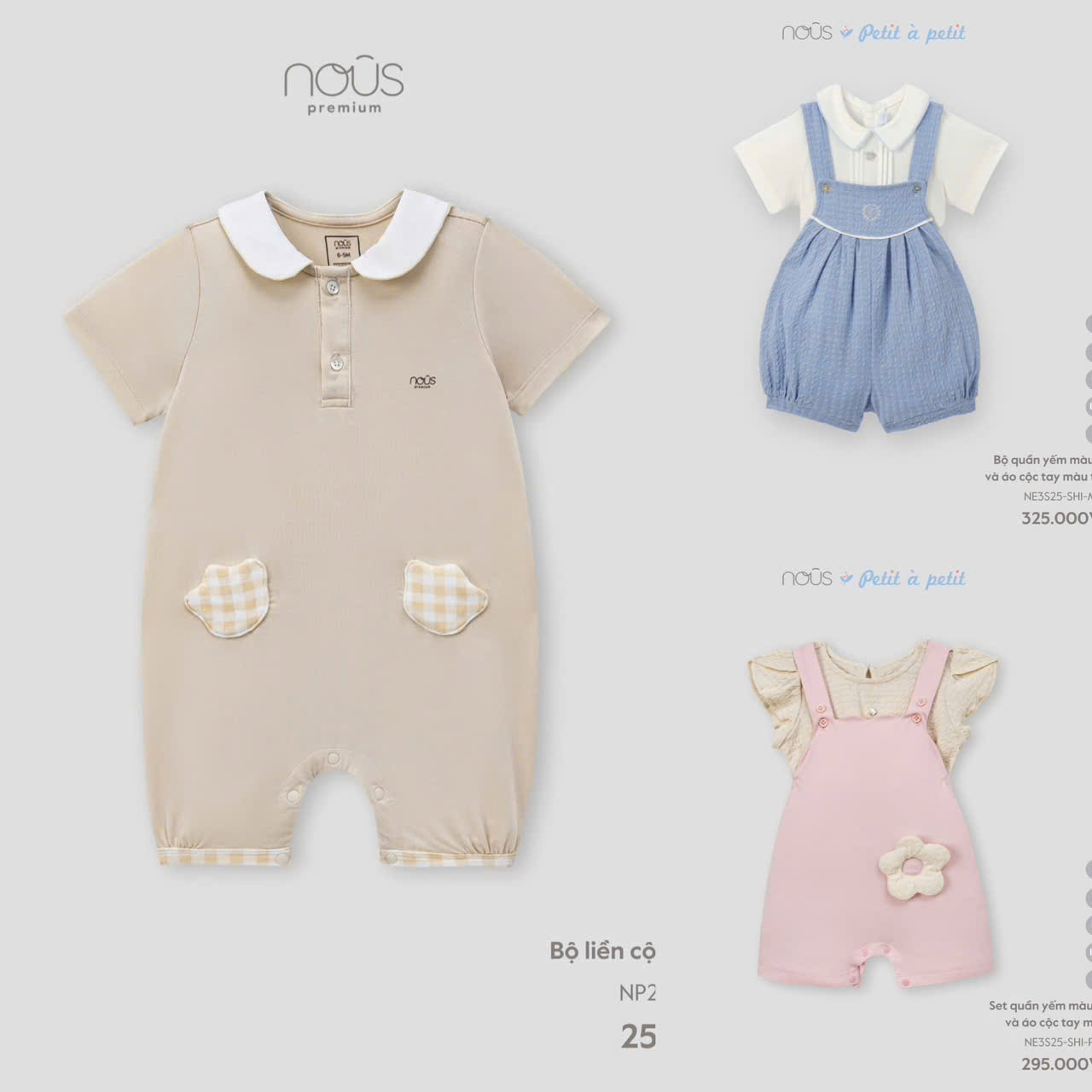 Bộ Yếm Nous Cho Bé Trai Bé Gái Phong Cách Hàn Quốc