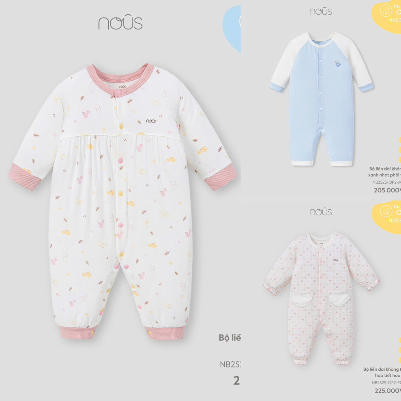 Body dài tay Nous mềm mại cho bé sơ sinh