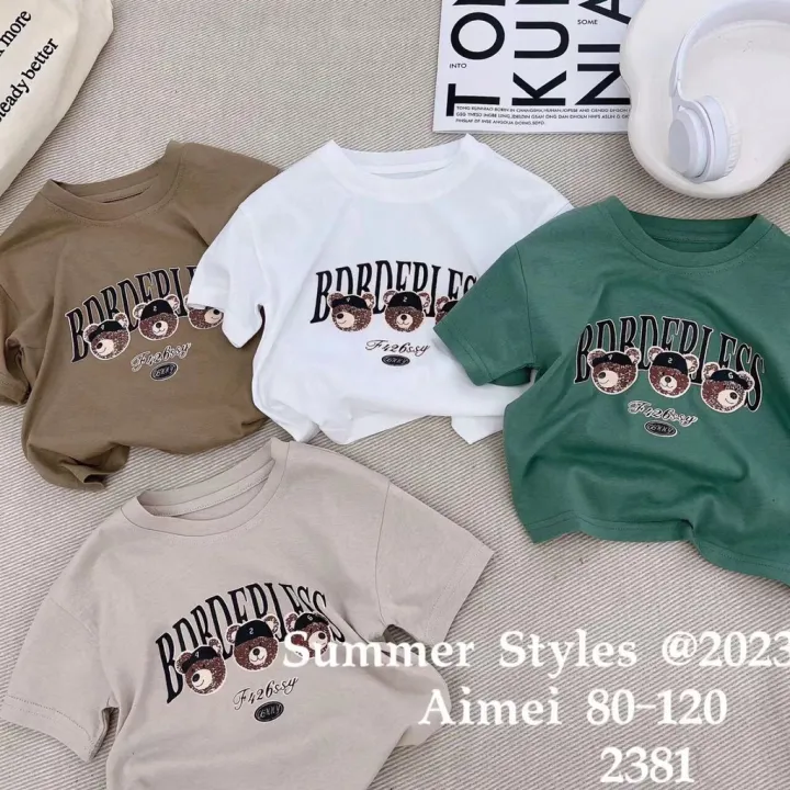 Áo bé trai cộc tay dáng rông 1-6 tuổi in chữ và hình ngộ nghĩnh, Áo hè cho bé cao cấp vải cotton kiểu dáng thời trang