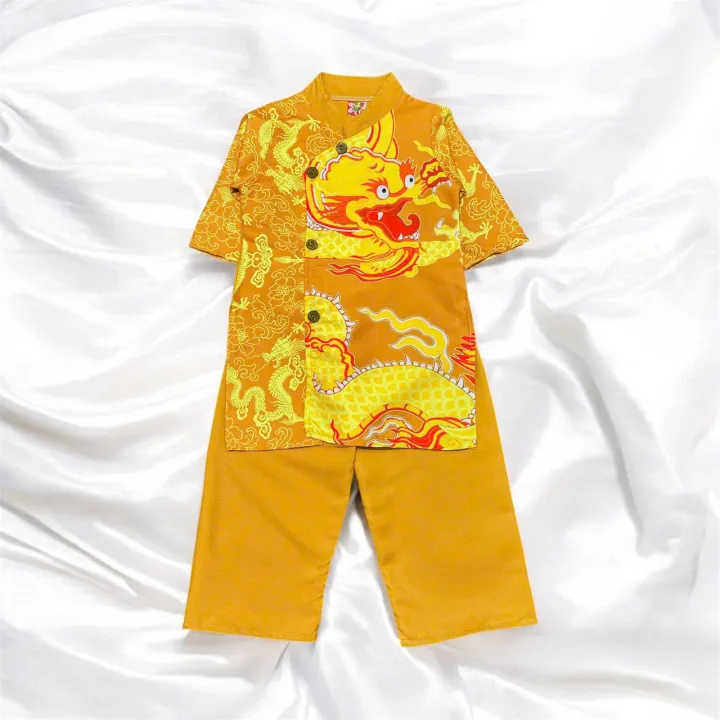 Áo Dài Tết bé Trai-QUẦN MÀU- In Họa Tiết-9-17kg-giao màu và mẫu in ngẫu nhiên