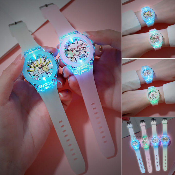 Áo đeo tay phát sáng dây đeo silicone trẻ em xem đồng hồ hoạt hình dễ thương DHTY-VN