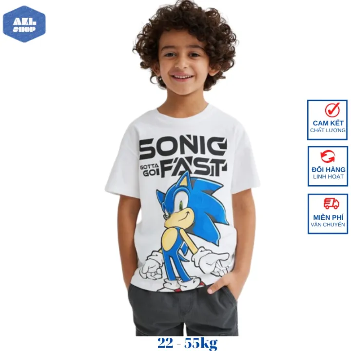 Áo phông bé trai xuất dư size đại 20kg đến 43kg H.M, áo thun cotton cho bé trai 5 tuổi đến 13 tuổi