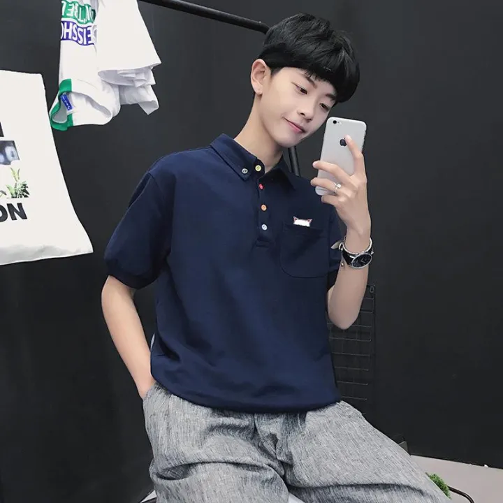 Áo phông thể thao/Áo phông nam, cộc tay, họa tiết in hoa, tay lỡ, họa tiết mặt mèo, phù hợp cho mùa hè, phong cách học sinh, cập nhật xu hướng thời trang9, mẫu mới nhất, hàng chất