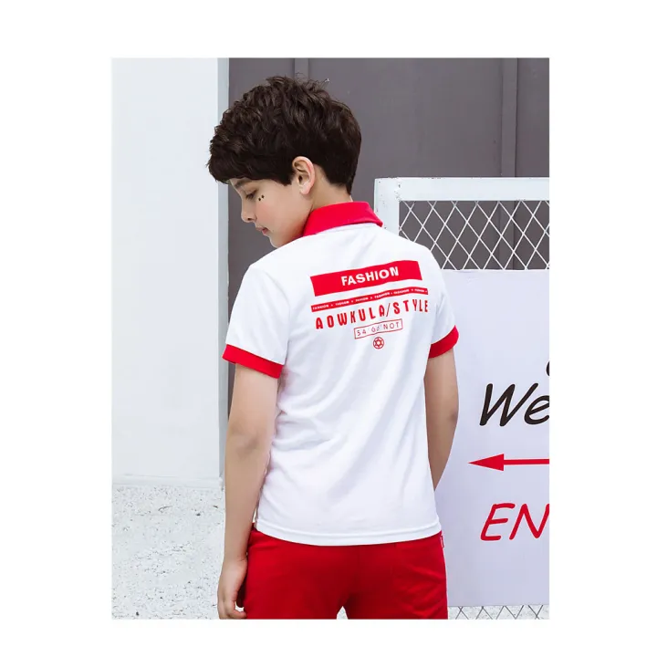 Áo polo bé trai AKL 20kg - 40kg, áo thun có cố cho bé trai 5 đến 14 tuổi hàng Quảng Châu cao cấp