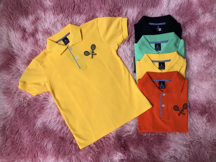 Áo polo THUN COTTON phối bo  tay ngắn co giãn thoáng khí cho bé mặc vào mùa hè nóng bức