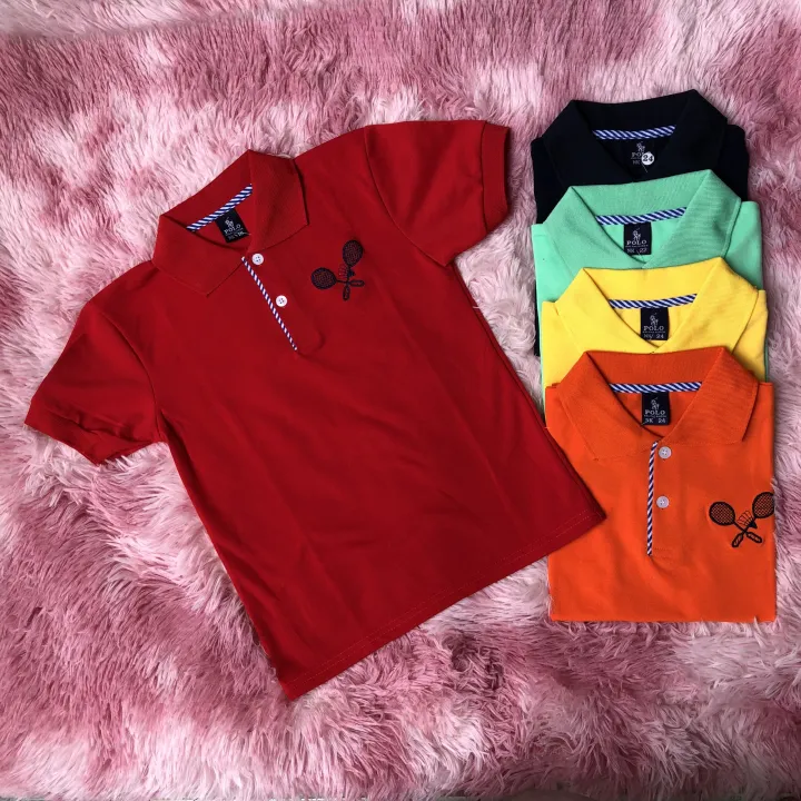 Áo polo THUN COTTON phối bo  tay ngắn co giãn thoáng khí cho bé mặc vào mùa hè nóng bức