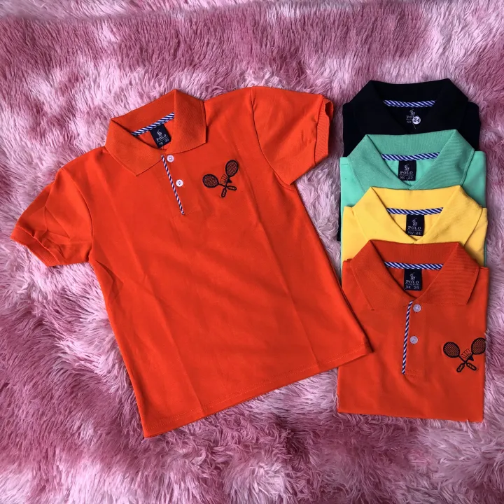 Áo polo THUN COTTON phối bo  tay ngắn co giãn thoáng khí cho bé mặc vào mùa hè nóng bức