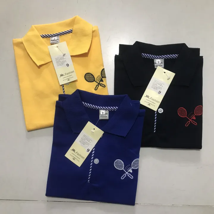 Áo polo THUN COTTON phối bo  tay ngắn co giãn thoáng khí cho bé mặc vào mùa hè nóng bức