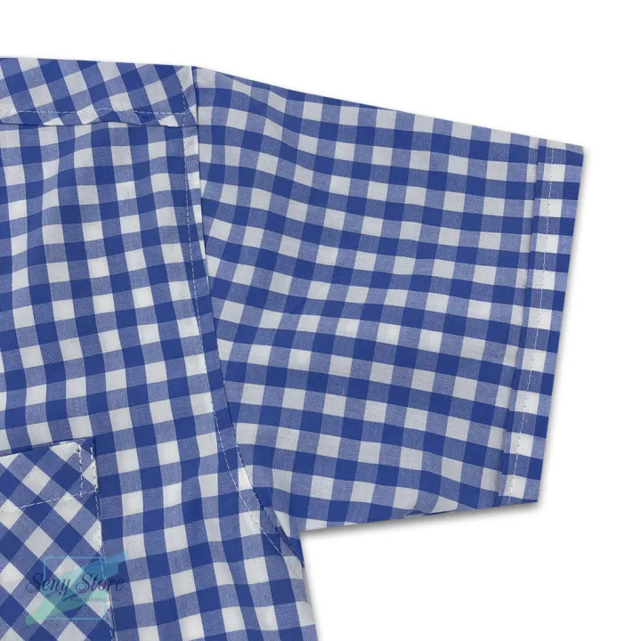 Áo sơ mi bé trai tay ngắn thời trang sọc caro nhỏ dễ phối đồ với kaki quần sọt CNX01 - áo sơ mi cho người từ 14 kg đến 60 kg