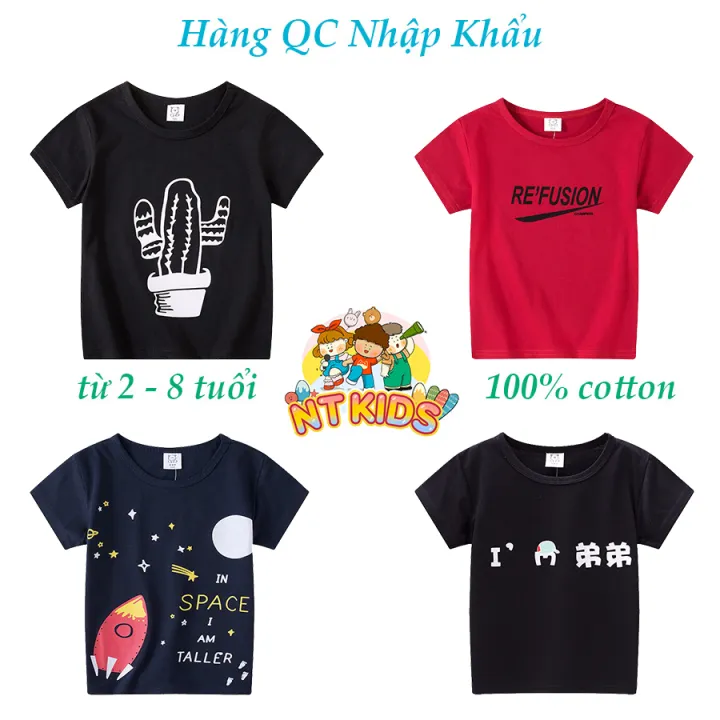 Áo Thun Bé Trai 27KIDS Chất Liệu COTTON Họa Tiết Tim Dễ Thương