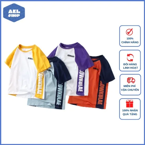 Áo thun bé trai AKL 25kg đến 45kg, áo phông bé trai 5 đến 14 tuổi nặng hàng Quảng Châu cao cấp