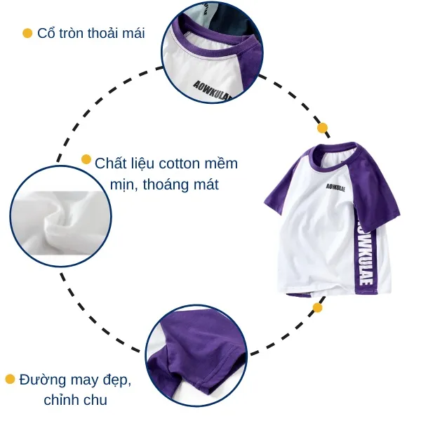 Áo thun bé trai AKL 25kg đến 45kg, áo phông bé trai 5 đến 14 tuổi nặng hàng Quảng Châu cao cấp