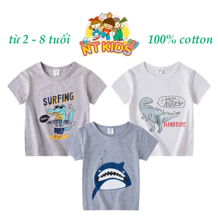Áo Thun Bé Trai Bé Gái NT KIDS Chất Liệu COTTON Họa Tiết Chũ Dễ Thương
