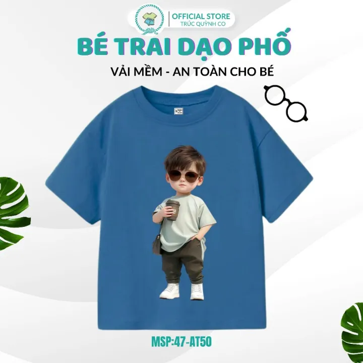 Áo Thun Bé Trai In hình Bé Đi Dạo Phố - Chất Ngầu, Mạnh Mẽ cho bé yêu 12kg-33kg