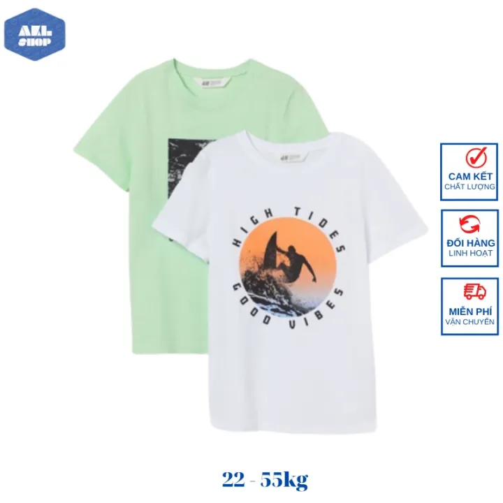 Áo thun bé trai xuất dư size đại 22kg đến 43kg H.M, áo phông cotton cho bé trai 5 tuổi đến 13 tuổi