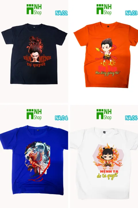 Áo thun cho bé in hình Na tra dễ thương, từ 9kg đến BIG SIZE 110kg, áo phông cho bé nhiều màu - NH Shop