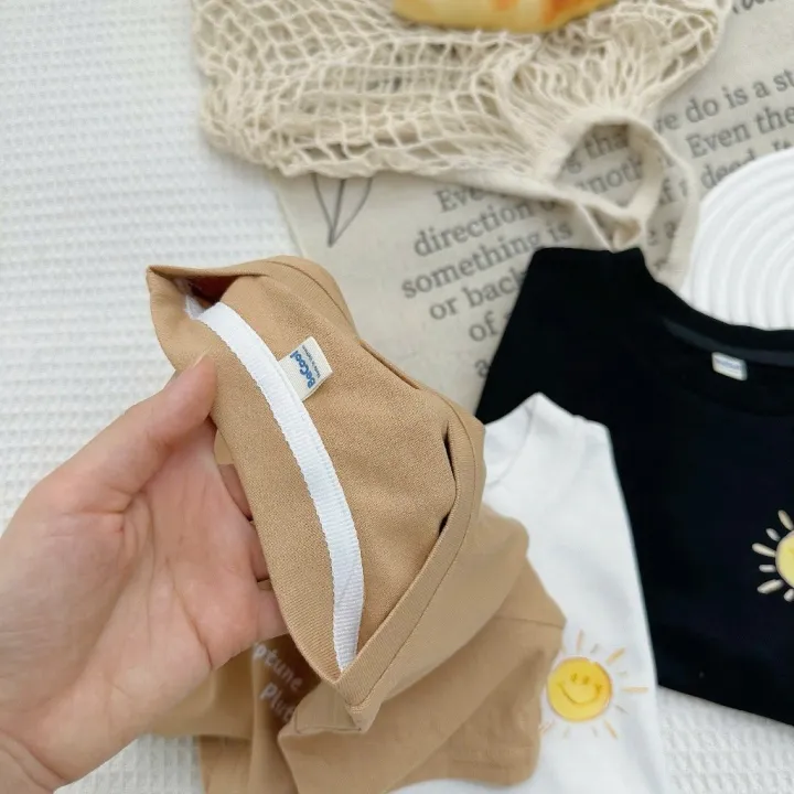 Áo thun cộc tay cho bé in hình Hệ Mặt Trời, Áo thun cộc chất cotton khô mặc hè cho bé trai bé gái từ 7-27kg MOONHOUSE