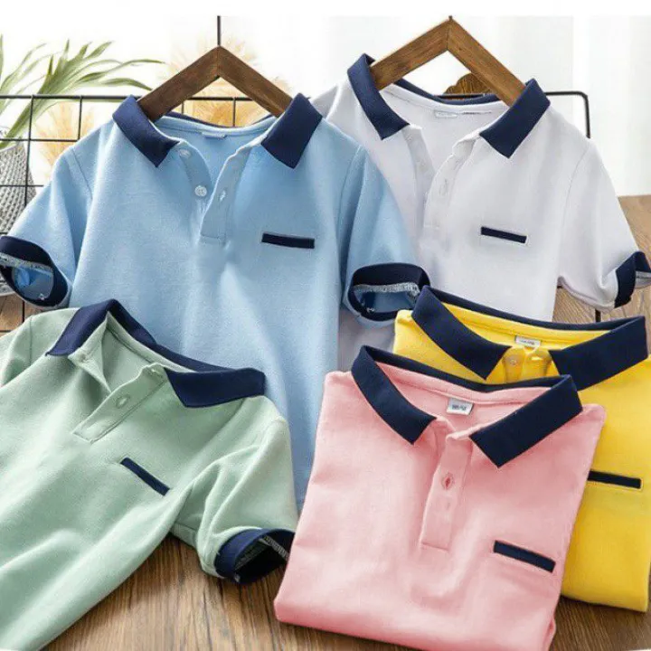 Áo thun Cotton Có cổ CÁ SẤU, áo polo cho bé siêu mát 2024