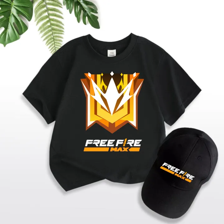 Áo Thun Free Fire Max 100% Cotton 2 Màu Đen Trắng Rank Thách Đấu [ TẶNG KÈM 1 NÓN ] Hình In Sắc Nét