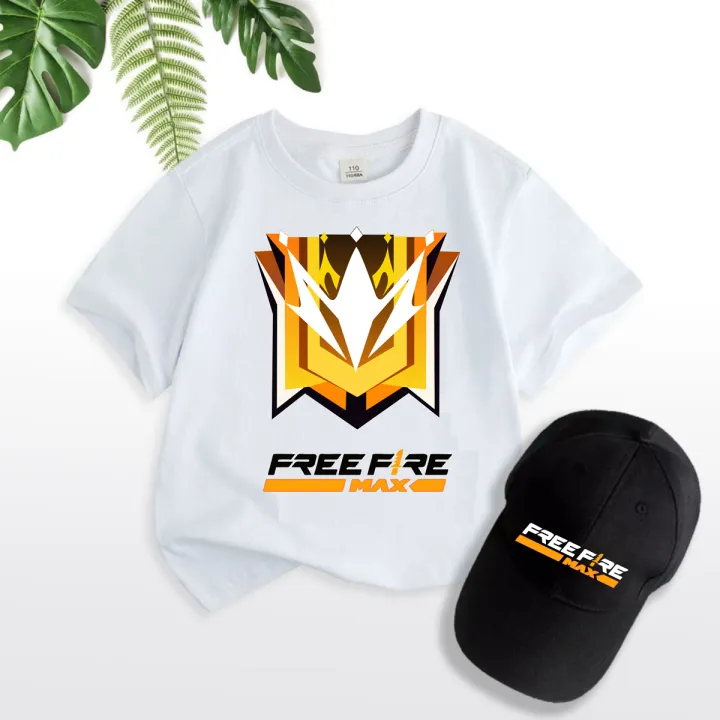 Áo Thun Free Fire Max 100% Cotton 2 Màu Đen Trắng Rank Thách Đấu [ TẶNG KÈM 1 NÓN ] Hình In Sắc Nét
