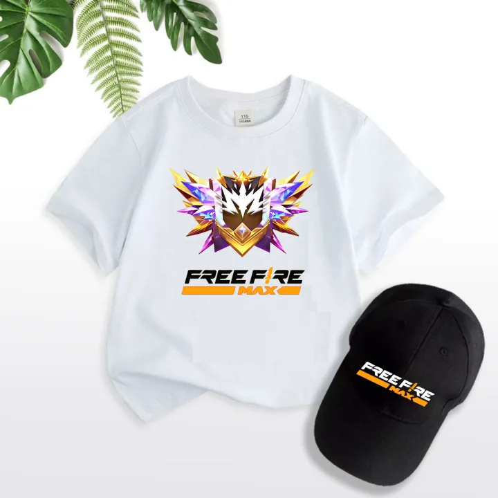Áo Thun Free Fire Max 100% Cotton 2 Màu Đen Trắng Rank Thách Đấu [ TẶNG KÈM 1 NÓN ] Hình In Sắc Nét