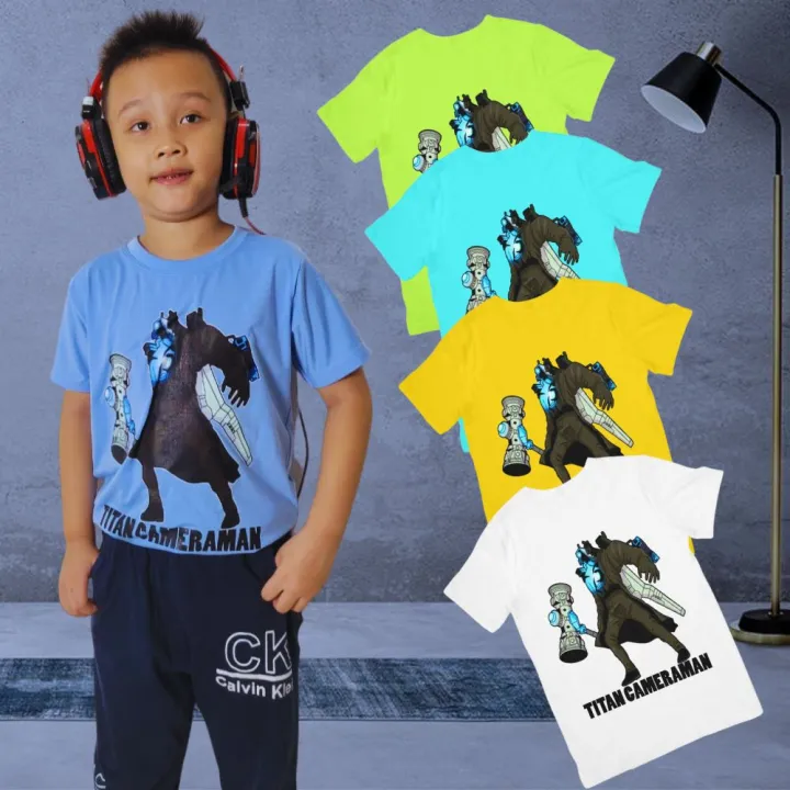 Áo thun in hình Titan Cameraman BOSS Skibidi Toilet Quái Vật Người Máy Ảnh dành cho bé ( Mẫu CAMERAMAN02)
