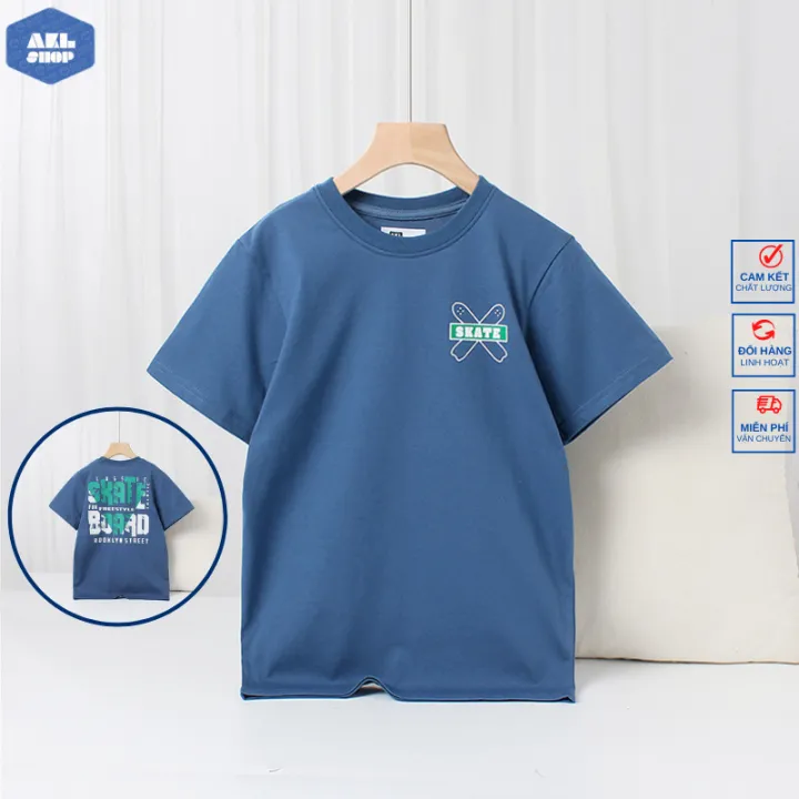 Áo thun ngắn tay bé trai AKL 25-45kg, áo thun cotton bé trai size đại hàng Quảng Châu cao cấp
