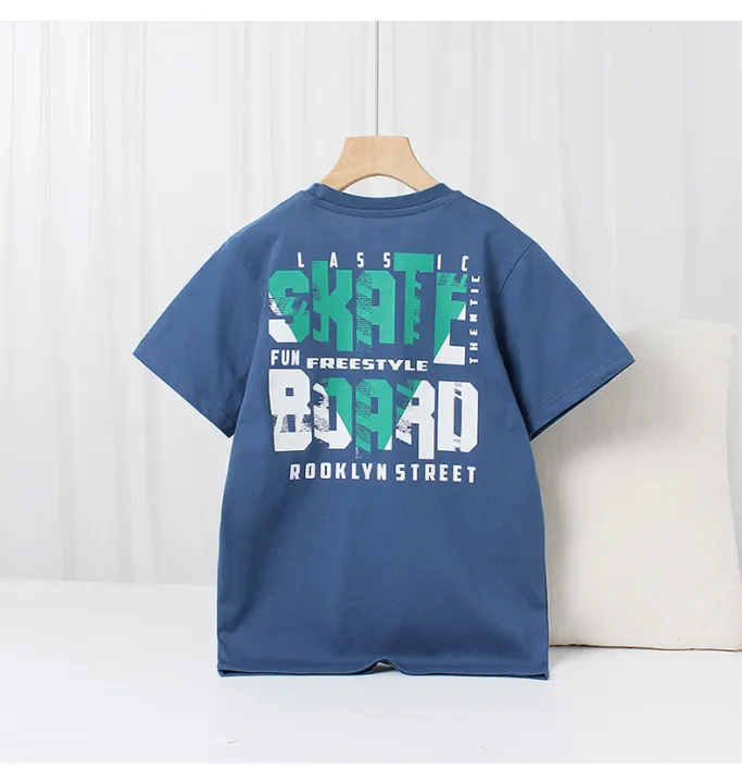 Áo thun ngắn tay bé trai AKL 25-45kg, áo thun cotton bé trai size đại hàng Quảng Châu cao cấp