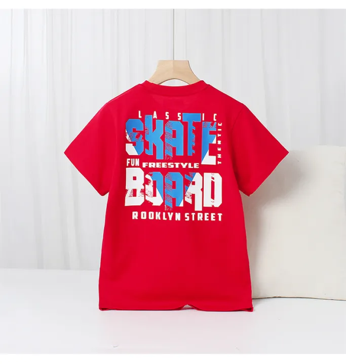 Áo thun ngắn tay bé trai AKL 25-45kg, áo thun cotton bé trai size đại hàng Quảng Châu cao cấp