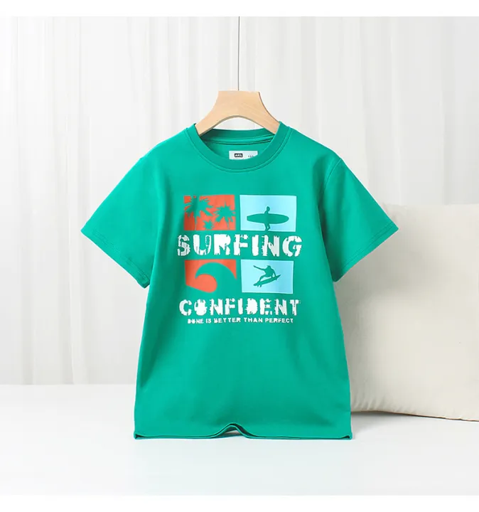 Áo thun ngắn tay bé trai AKL 25-45kg, áo thun cotton bé trai size đại hàng Quảng Châu cao cấp