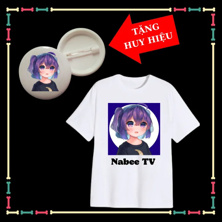 Áo thun trẻ em in hình Làng Sinh Tố Team dễ thương Oops HiHa,Sầu Riêng TV, Aby TV, Nabee... vải cotton thái co giãn-Kèm huy hiệu