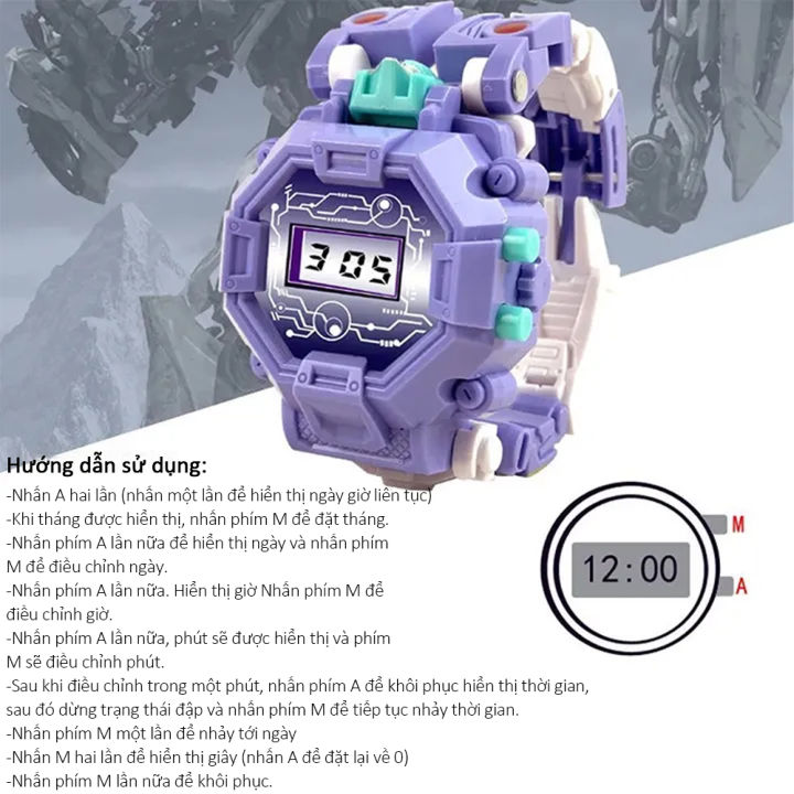 Đồng Hồ Chiếu 3D Thời Trang Cho Trẻ Em Đồng Hồ Biến Hình Robot Quà Tặng Đồ Chơi Đồng Hồ Trẻ Em Đồ Chơi Cho Trẻ Em Bé Trai Gái