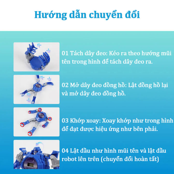 Đồng Hồ Chiếu 3D Thời Trang Cho Trẻ Em Đồng Hồ Biến Hình Robot Quà Tặng Đồ Chơi Đồng Hồ Trẻ Em Đồ Chơi Cho Trẻ Em Bé Trai Gái