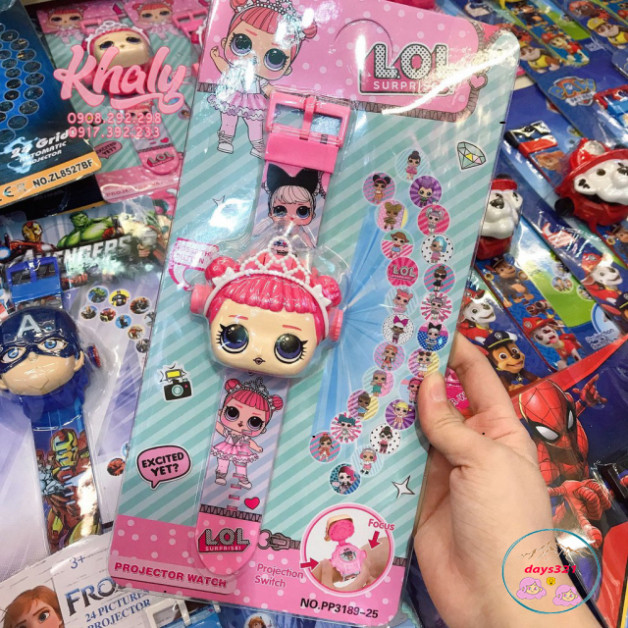 Đồng hồ chiếu hình nhân vật hoạt hình 3D cho bé yêu