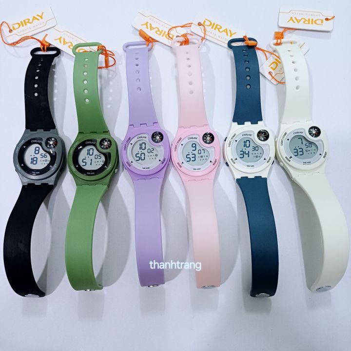 Đồng hồ điện tử trẻ em Diray la bàn cao cấp nhiều màu, xinh đẹp cá tính( GenZ) chống nước, bảo hành, lỗi 1 đổi 1