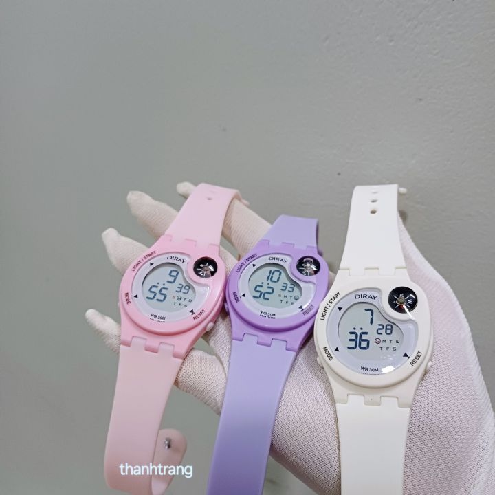 Đồng hồ điện tử trẻ em Diray la bàn cao cấp nhiều màu, xinh đẹp cá tính( GenZ) chống nước, bảo hành, lỗi 1 đổi 1
