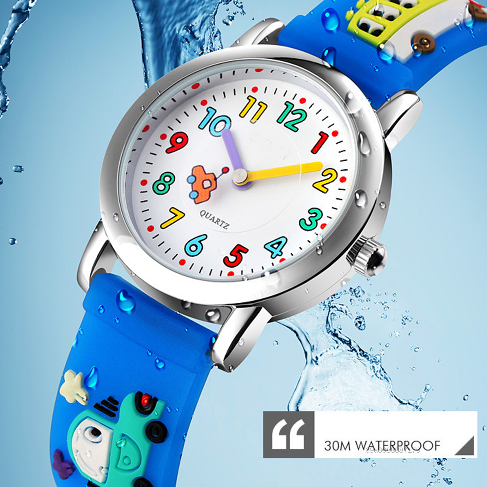 Đồng hồ điện tử trẻ em thể thao quay số tròn quay số pu ban nhạc tương tự đồng hồ Quartz DHTY-VN