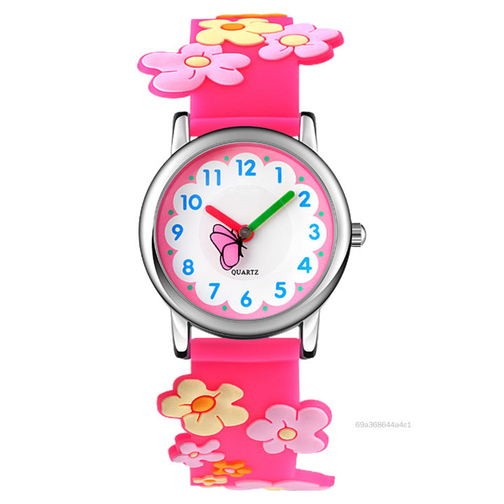 Đồng hồ điện tử trẻ em thể thao quay số tròn quay số pu ban nhạc tương tự đồng hồ Quartz DHTY-VN