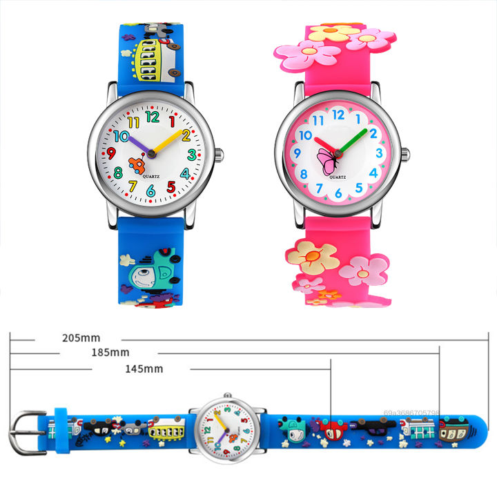 Đồng hồ điện tử trẻ em thể thao quay số tròn quay số pu ban nhạc tương tự đồng hồ Quartz DHTY-VN