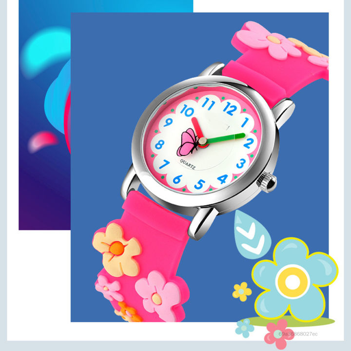 Đồng hồ điện tử trẻ em thể thao quay số tròn quay số pu ban nhạc tương tự đồng hồ Quartz DHTY-VN