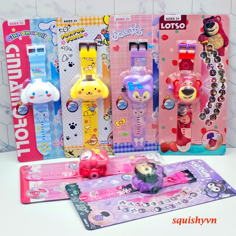 Đồng hồ đeo tay chiếu hình nhân vật hoạt hình xinh xắn cho bé gái