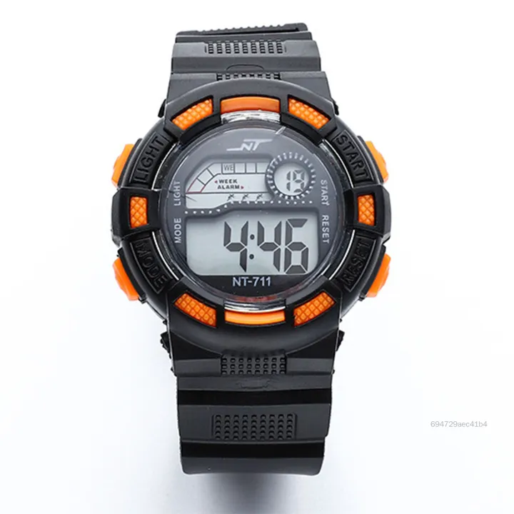 Đồng hồ kỹ thuật số phát sáng đa chức năng của trẻ em không thấm nước HGF-VN