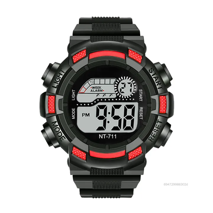 Đồng hồ kỹ thuật số phát sáng đa chức năng của trẻ em không thấm nước HGF-VN