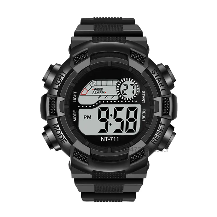 Đồng hồ kỹ thuật số phát sáng đa chức năng của trẻ em không thấm nước HGF-VN