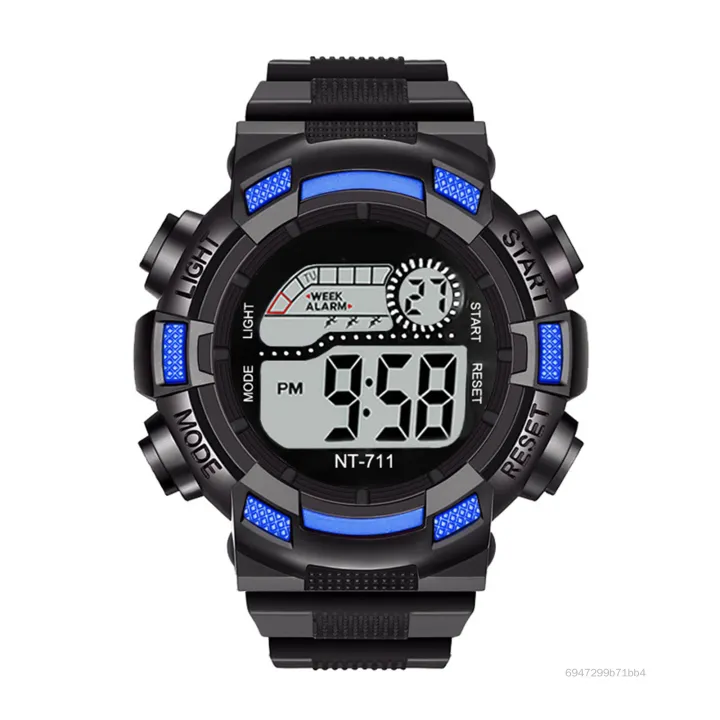 Đồng hồ kỹ thuật số phát sáng đa chức năng của trẻ em không thấm nước HGF-VN