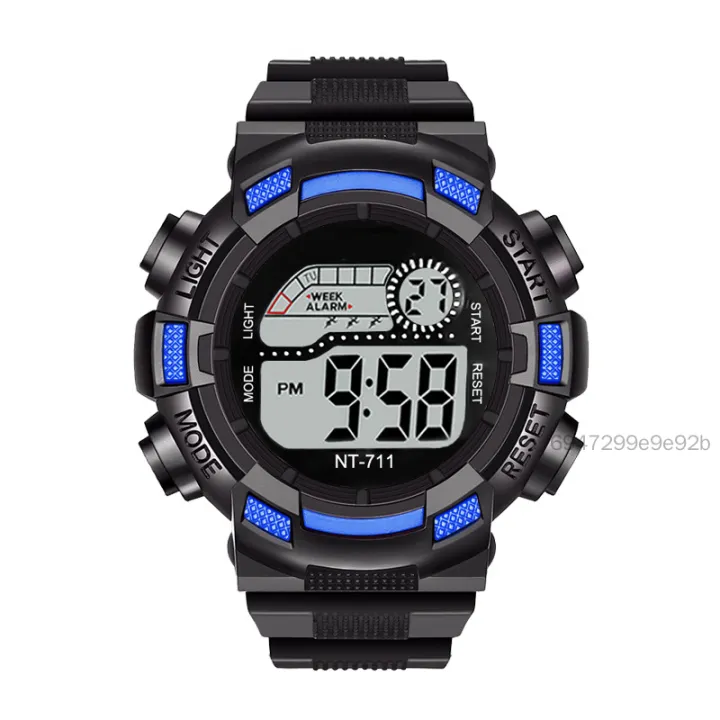 Đồng hồ kỹ thuật số phát sáng đa chức năng của trẻ em không thấm nước HGF-VN