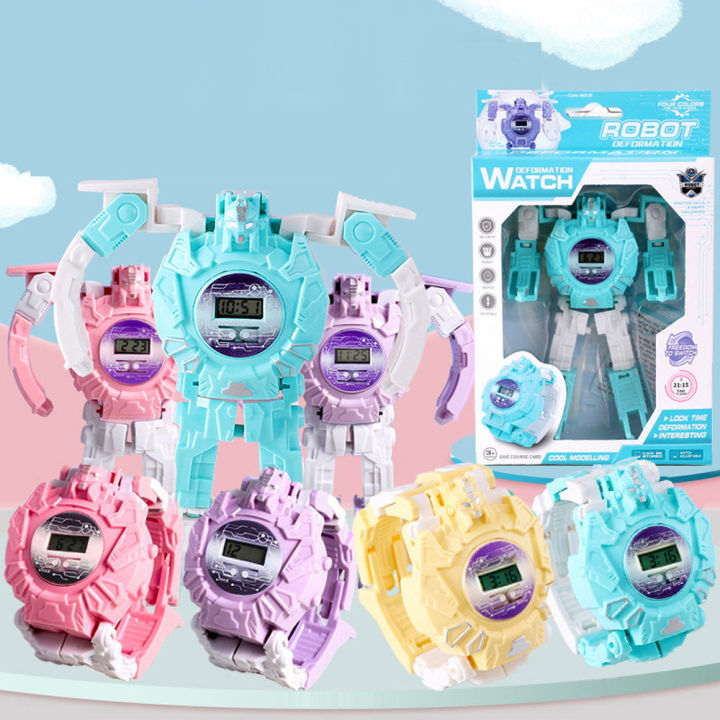 Đồng hồ robot biến dạng cho trẻ em,Đồng hồ robot đồ chơi đa chức năng mát mẻ,Kích thích trí tưởng tượng của trẻ em đồ chơi công nghệ điện tử