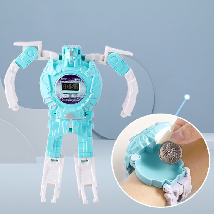 Đồng hồ robot biến dạng cho trẻ em,Đồng hồ robot đồ chơi đa chức năng mát mẻ,Kích thích trí tưởng tượng của trẻ em đồ chơi công nghệ điện tử