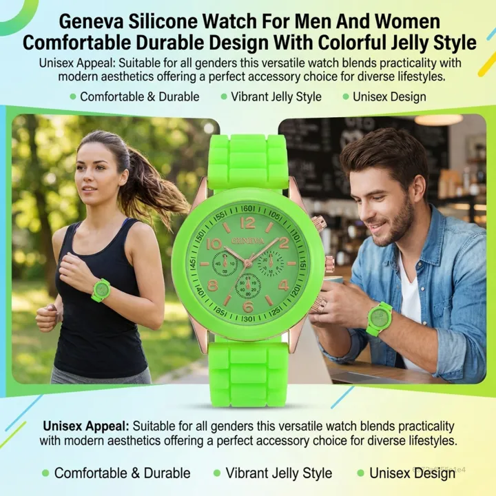 Đồng Hồ Silicon Nam Nữ Thiết Kế Bền Đẹp Thoải Mái Với Phong Cách Jelly Nhiều Màu Sắc DHTY-VN